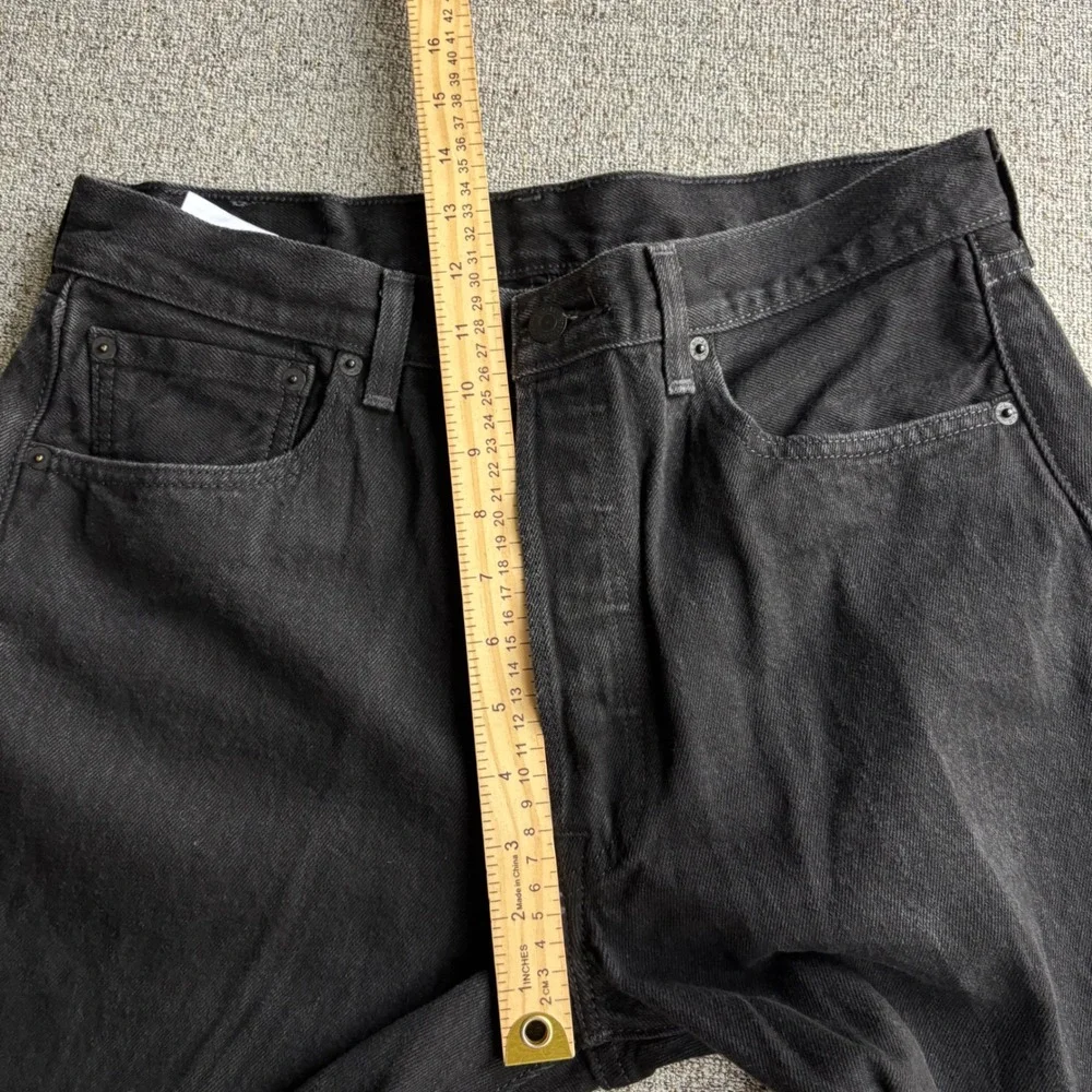 Levi's 501 Jeans Mens 34x27 Original Fit Black Harley-Davidson Patch Button Fly